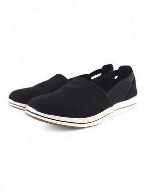 Clarks Cloudsteppers Women's Breeze Step Black Canvas Slip On Flats Size 7M